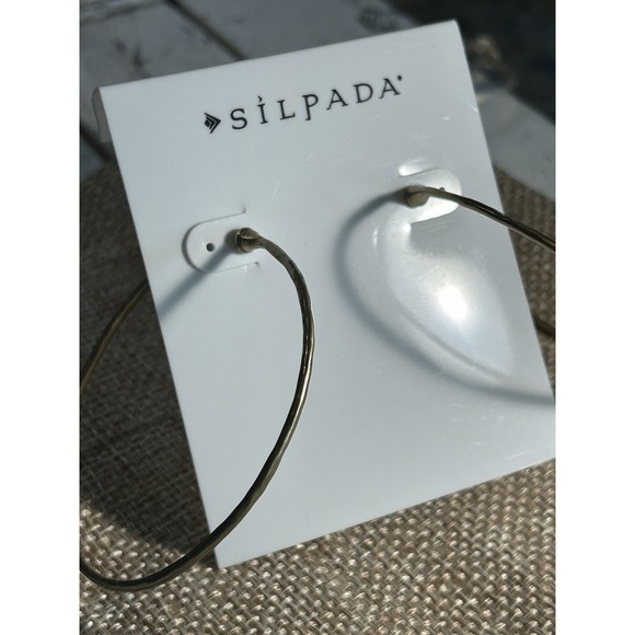 SILPADA KR "Athena" Large Hoop Hammered Brass Earrings NWT - Picture 1 of 6
